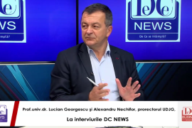 Prof. univ. dr. ing. Lucian Georgescu, rectorul Universității „Dunărea de Jos” din Galați şi Alexandru Nechifor, prorector pe strategii și relații instituționale, la interviurile DC NEWS